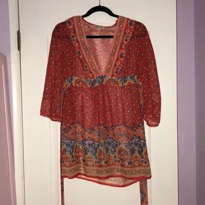 Red cover up dress
